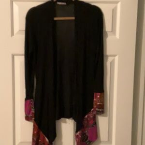 Pretty Young Thing Floral Black Cardigan L/XL